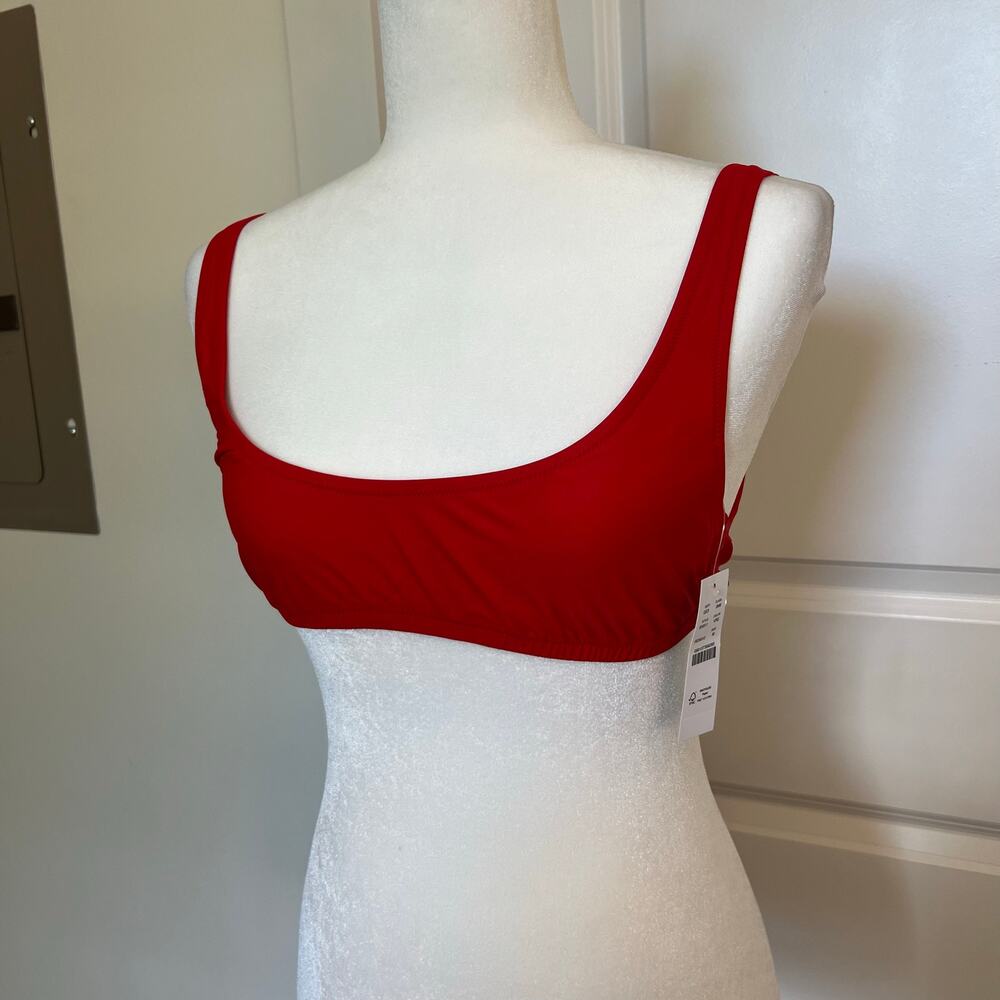 J.‎ Crew Heritage scoopneck bikini top Red NWT